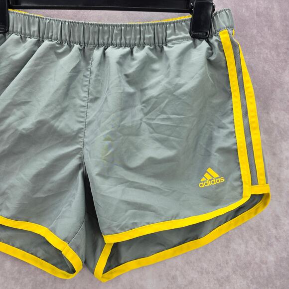 Adidas Gray Yellow Running Athletic Active Climalite Pants Shorts Small‎ - Picture 3 of 5